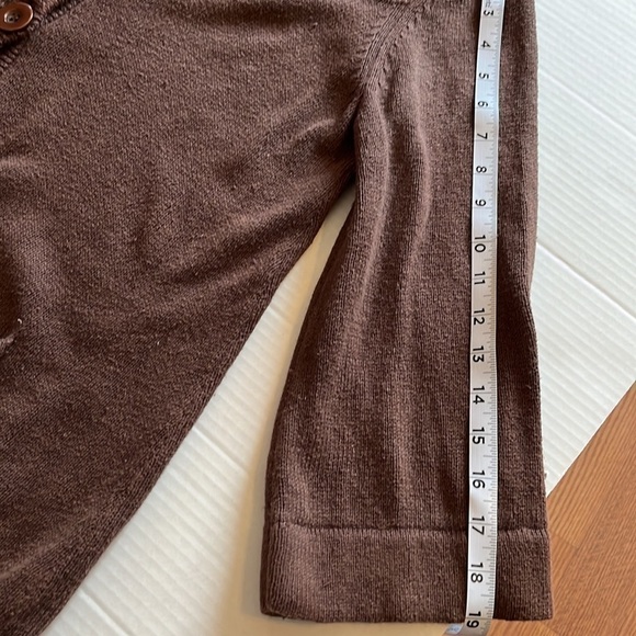 R.E.Q. required to wear-size M-chocolate brown-three button sweater cardigan - Picture 10 of 10